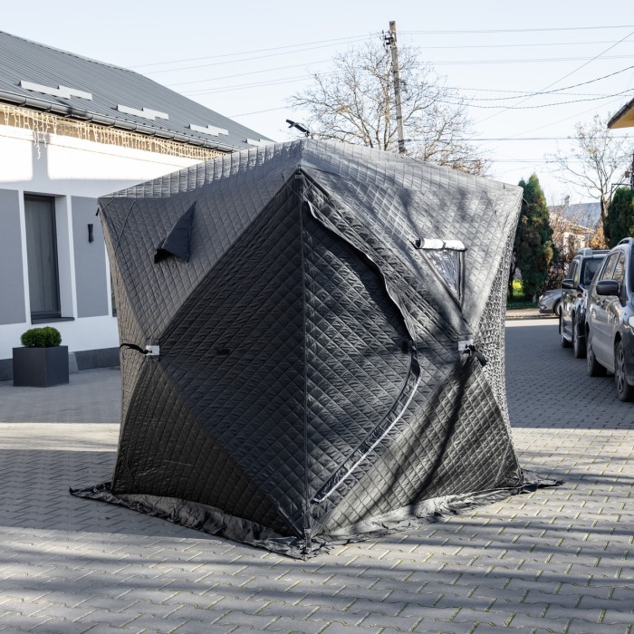 Намет зимовий утеплений "куб" (3-місний 210х210х210), Зимовий намет для рибалки туризму кемпінгу та подорожей Чорний LU-BD18B (56230)