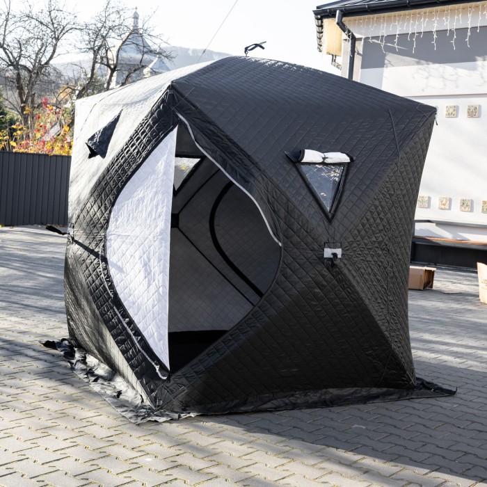 Намет зимовий утеплений "куб" (3-місний 210х210х210), Зимовий намет для рибалки туризму кемпінгу та подорожей Чорний LU-BD18B (56230)