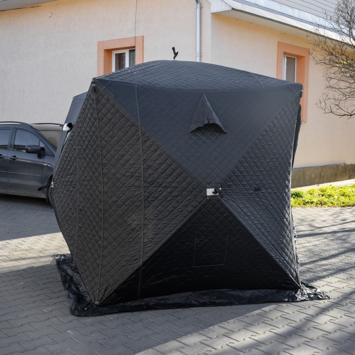 Намет зимовий утеплений "куб" (3-місний 210х210х210), Зимовий намет для рибалки туризму кемпінгу та подорожей Чорний LU-BD18B (56230)