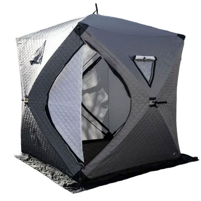 Намет зимовий утеплений "куб" (3-місний 210х210х210), Зимовий намет для рибалки туризму кемпінгу та подорожей Сірий LU-BD18G (15416)
