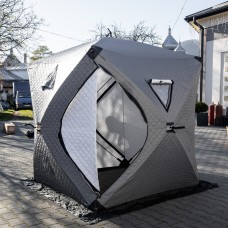 Намет зимовий утеплений "куб" (3-місний 210х210х210), Зимовий намет для рибалки туризму кемпінгу та подорожей Сірий LU-BD18G (15416)