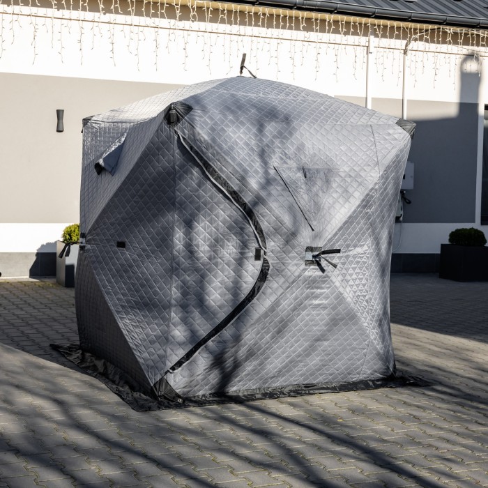 Намет зимовий утеплений "куб" (3-місний 210х210х210), Зимовий намет для рибалки туризму кемпінгу та подорожей Сірий LU-BD18G (15416)