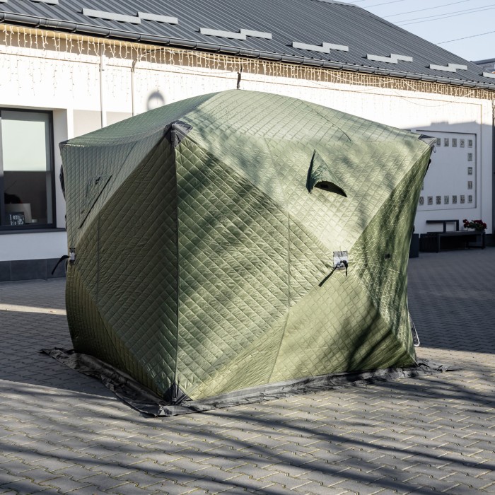 Намет зимовий утеплений "куб" 4-місний LUGI (210х210х210), Зимовий намет для рибалки туризму кемпінгу та подорожей Хакі LU-BD21 (87395)