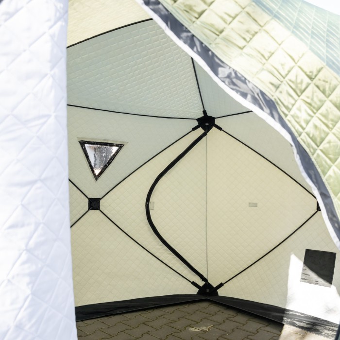 Намет зимовий утеплений "куб" 4-місний LUGI (210х210х210), Зимовий намет для рибалки туризму кемпінгу та подорожей Хакі LU-BD21 (87395)