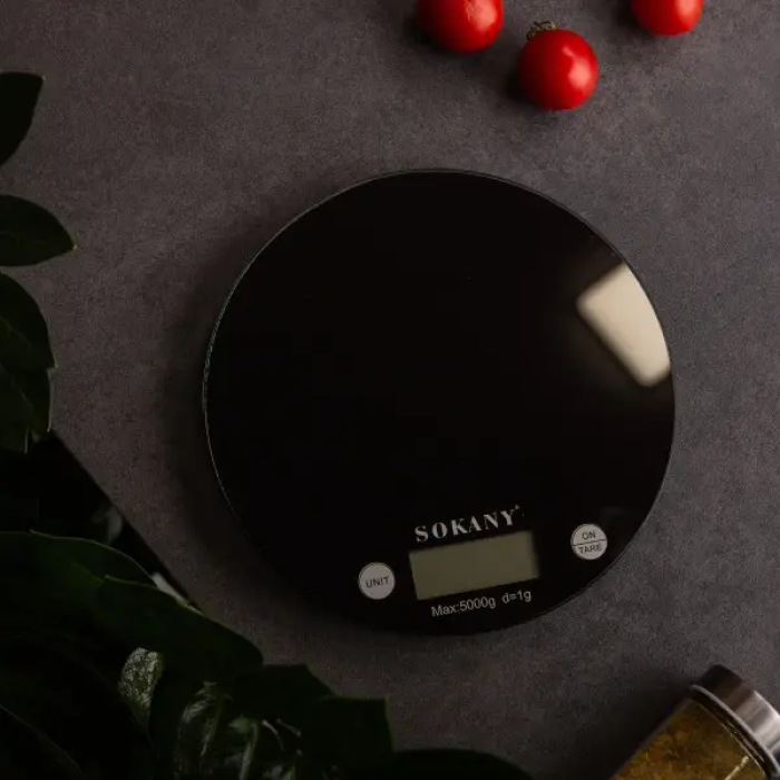 Ваги кухонні до 5 кг електронні для зважування продуктів настільні ваги без чаші на батарейках Чорний SK-19023B (51458)