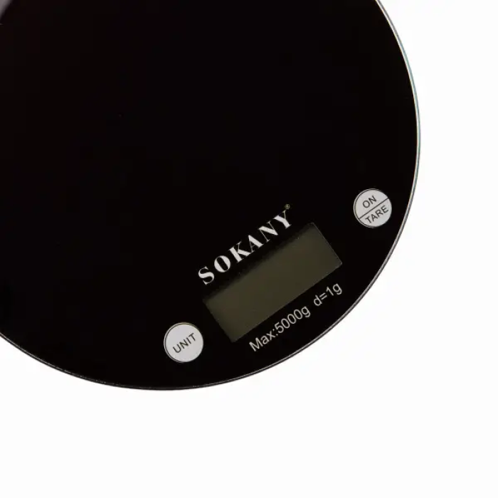 Ваги кухонні до 5 кг електронні для зважування продуктів настільні ваги без чаші на батарейках Чорний SK-19023B (51458)
