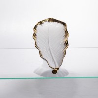 Порцелянове блюдо для сервірування столу 37×13×2.5 (см) блюдо для подавання закусок Білий із золотом CJY-145 (54894)