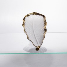 Порцелянове блюдо для сервірування столу 37×13×2.5 (см) блюдо для подавання закусок Білий із золотом CJY-145 (54894)