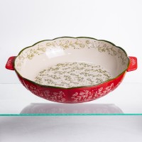 Форма для запікання Vintage Ø30 (см) кругла форма для випікання в духовці з ручками Червона HM04-08 (18320)