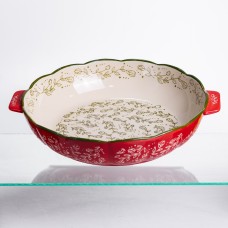 Форма для запікання Vintage Ø30 (см) кругла форма для випікання в духовці з ручками Червона HM04-08 (18320)