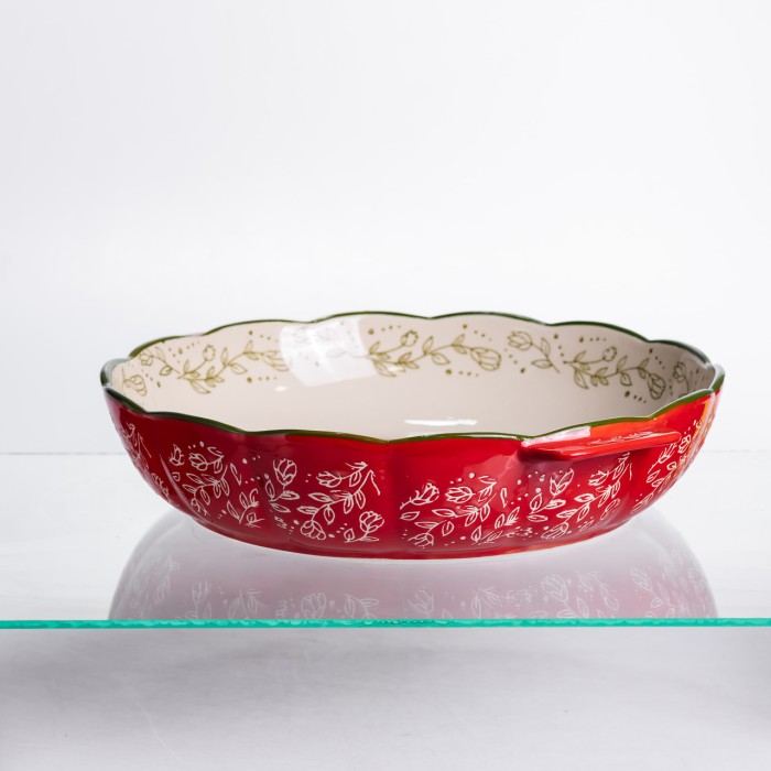 Форма для запікання Vintage Ø30 (см) кругла форма для випікання в духовці з ручками Червона HM04-08 (18320)