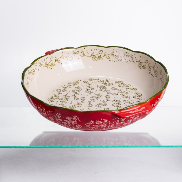 Форма для запікання Vintage Ø30 (см) кругла форма для випікання в духовці з ручками Червона HM04-08 (18320)