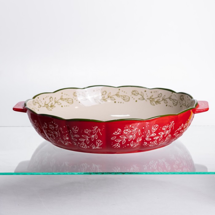 Форма для запікання Vintage Ø30 (см) кругла форма для випікання в духовці з ручками Червона HM04-08 (18320)