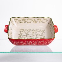 Форма для запікання Vintage 28×24×6 (см) квадратна форма для випікання в духовці з ручками Червона HM04-15 (79013)