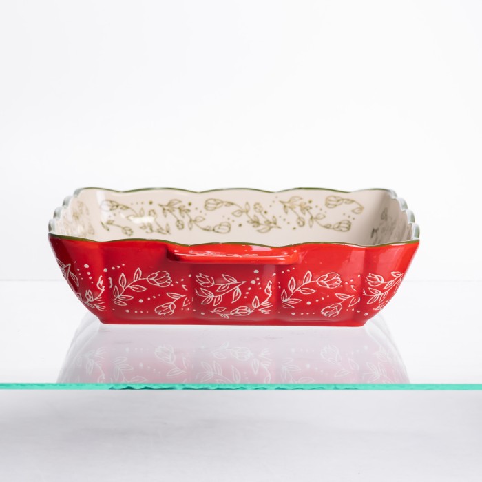 Форма для запікання Vintage 28×24×6 (см) квадратна форма для випікання в духовці з ручками Червона HM04-15 (79013)