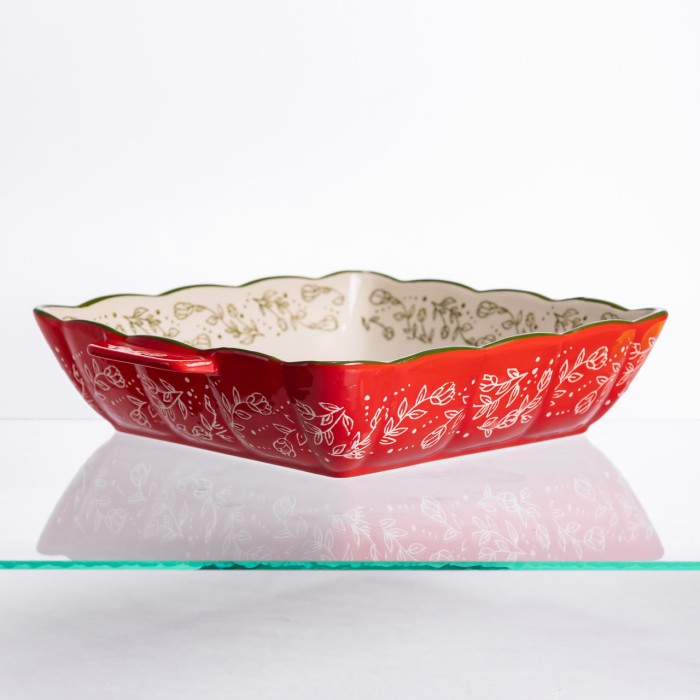 Форма для запікання Vintage 28×24×6 (см) квадратна форма для випікання в духовці з ручками Червона HM04-15 (79013)