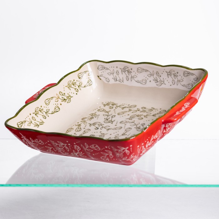 Форма для запікання Vintage 28×24×6 (см) квадратна форма для випікання в духовці з ручками Червона HM04-15 (79013)