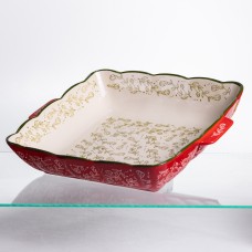 Форма для запікання Vintage 34×30×7 (см) квадратна форма для випікання в духовці з ручками Червона HM04-16 (41769)