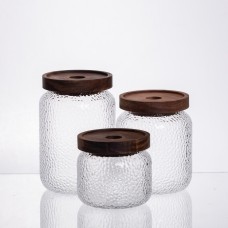 Набір банок для сипучих продуктів з бамбуковими кришками 400/600/800 мл 64486-11 (87682)