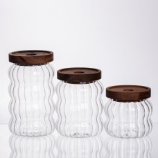 Набір банок для зберігання з бамбуковими кришками 400/600/800 мл 64486-13 (63137)