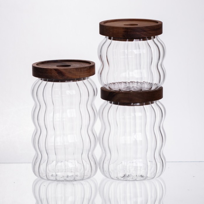 Набір банок для зберігання з бамбуковими кришками 400/600/800 мл 64486-13 (63137)