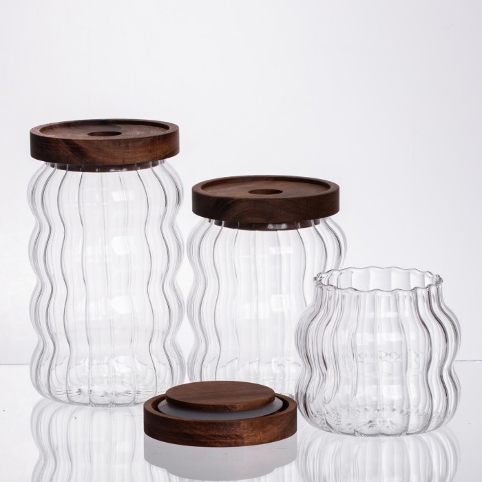 Набір банок для зберігання з бамбуковими кришками 400/600/800 мл 64486-13 (63137)