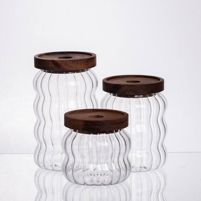 Набір банок для зберігання з бамбуковими кришками 400/600/800 мл 64486-13 (63137)
