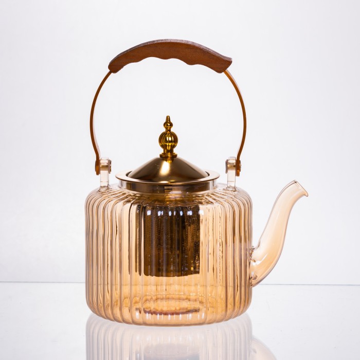 Набір для заварювання чаю зі скляним чайником та 6 чашок, коричневий 64486-38 (28221)