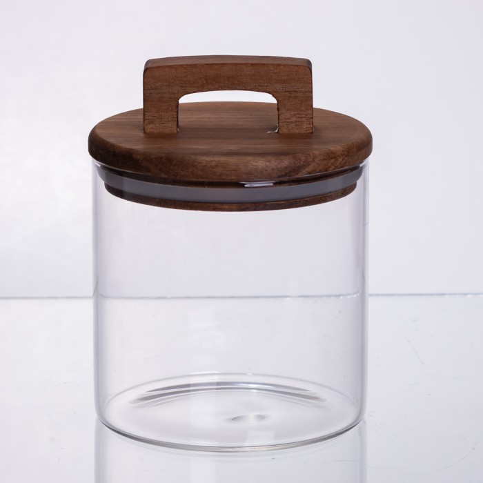 баночка для сипучих продуктів з бамбуковою кришкою 700 мл 64486-64 (22280)