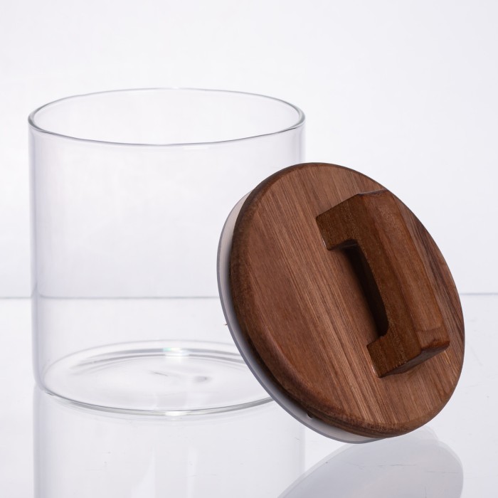 баночка для сипучих продуктів з бамбуковою кришкою 700 мл 64486-64 (22280)