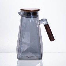 Глечик для напоїв скляний 1.8 л з бамбуковою кришкою 64486-73 (57394)