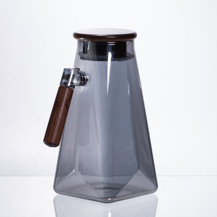 Глечик для напоїв скляний 1.8 л з бамбуковою кришкою 64486-73 (57394)