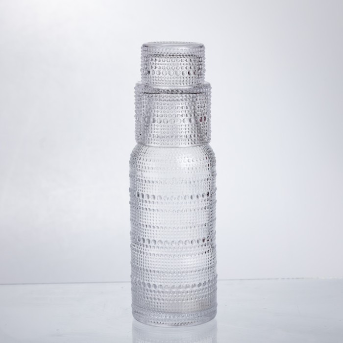 Глечик 700 мл зі склянкою 1 (шт) графин для компоту соку води лимонаду глечик для напоїв Прозорий HP-19-L1 (88730)