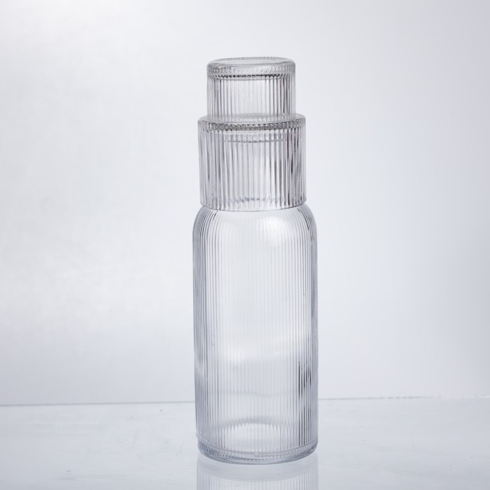 Глечик 700 мл зі склянкою 1 (шт) графин для компоту соку води лимонаду глечик для напоїв Прозорий HP-19-L3 (17294)