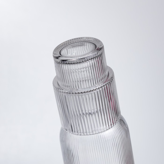 Глечик 700 мл зі склянкою 1 (шт) графин для компоту соку води лимонаду глечик для напоїв Прозорий HP-19-L3 (17294)