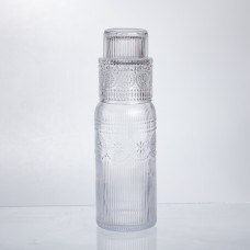 Глечик 700 мл зі склянкою 1 (шт) графин для компоту соку води лимонаду глечик для напоїв Прозорий HP-19-L4 (50864)