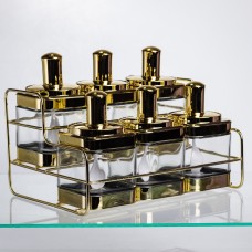 Набір банок для сипучих продуктів із ложкою 6 шт, золото HP-1337 (68593)