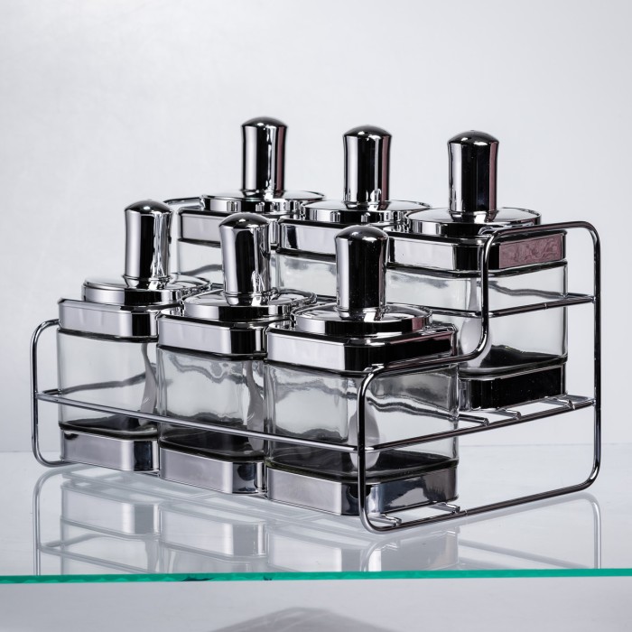 Набір банок для сипучих продуктів з ложкою 6 шт, хром HP-1341 (82118)