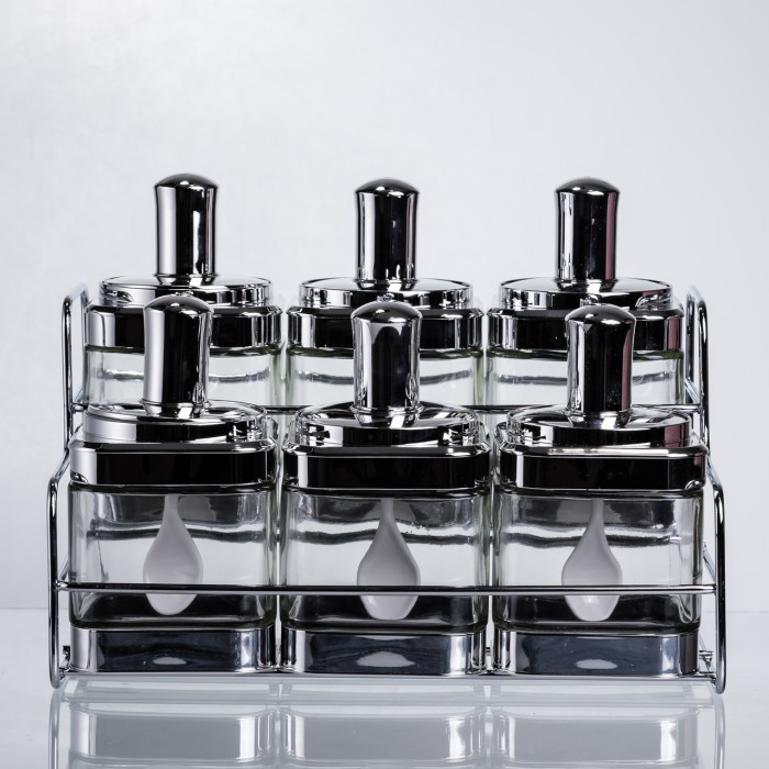 Набір банок для сипучих продуктів з ложкою 6 шт, хром HP-1341 (82118)