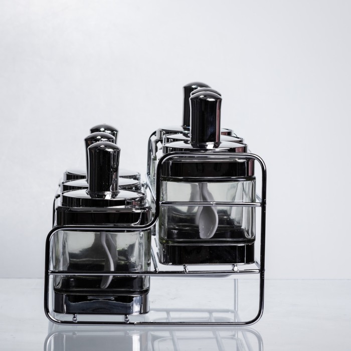 Набір банок для сипучих продуктів з ложкою 6 шт, хром HP-1341 (82118)