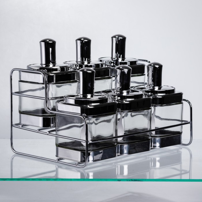 Набір банок для сипучих продуктів з ложкою 6 шт, хром HP-1341 (82118)