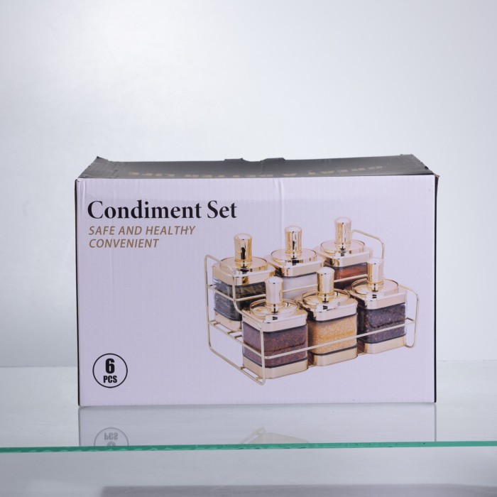 Набір банок для сипучих продуктів з ложкою 6 шт, хром HP-1341 (82118)