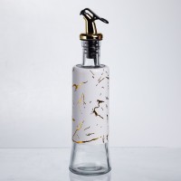 Пляшка для олії з дозатором 300 мл, білий мармур HP-1343 (57737)