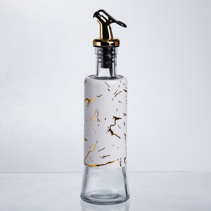 Пляшка для олії з дозатором 300 мл, білий мармур HP-1343 (57737)