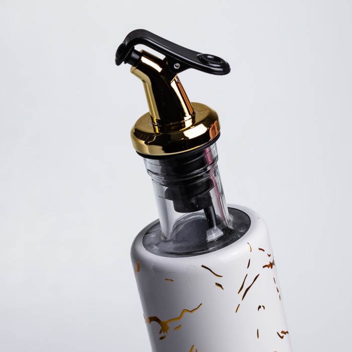 Пляшка для олії з дозатором 300 мл, білий мармур HP-1343 (57737)