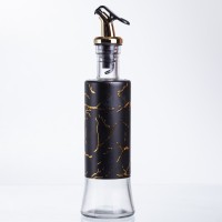 Пляшка для олії з дозатором 300 мл, чорний мармур HP-1344 (48559)