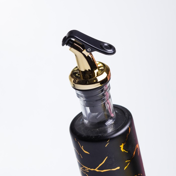 Пляшка для олії з дозатором 300 мл, чорний мармур HP-1344 (48559)