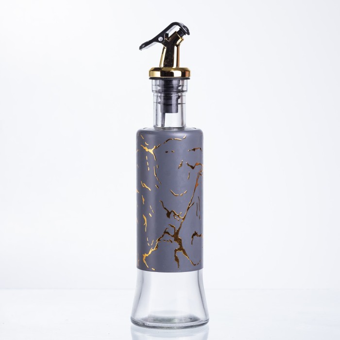 Пляшка для олії з дозатором 300 мл, сірий мармур HP-1345 (28683)