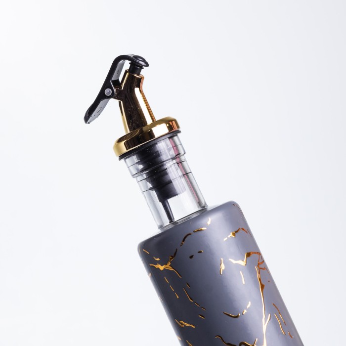 Пляшка для олії з дозатором 300 мл, сірий мармур HP-1345 (28683)