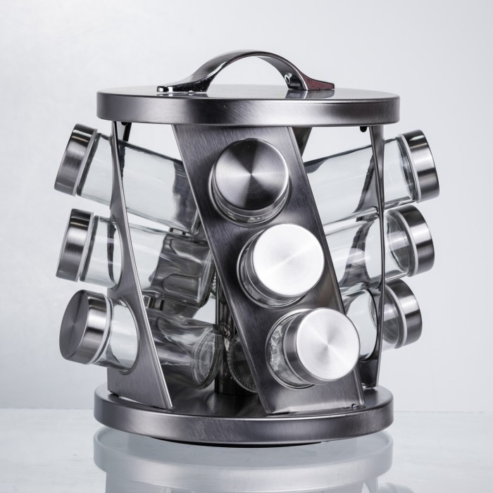 Карусель для спецій 12 баночок по 100 мл, хром HP-1368 (56284)